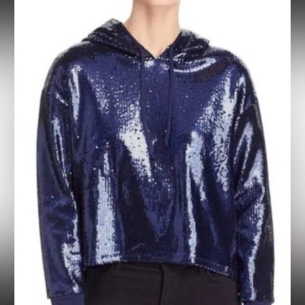 Chaser women’s hi lo sequin lined hoodie. NWOT. Retail‎ 138